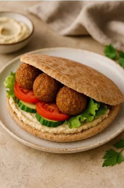 Hummus & falafel pita